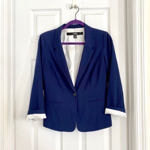 Kenzie Navy Blue Blazer with Polka Dot Lining